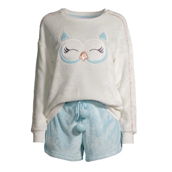 Women's Plush Top and Boxers, 2-Piece Pajama Set - Picture 1 of 3